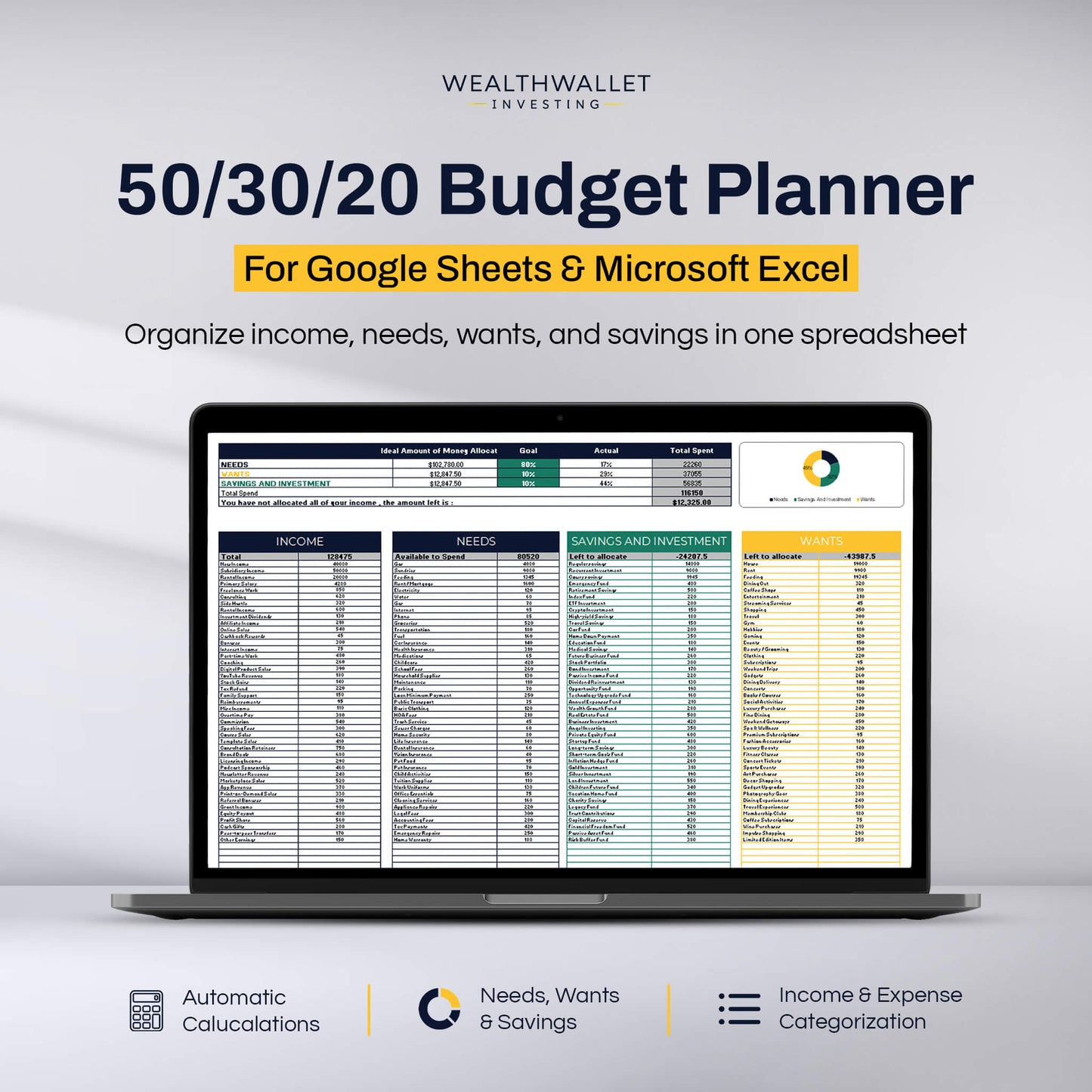 50/30/20 Budget Planner